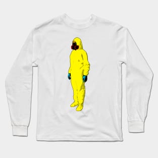 Man Wearing Hazmat Suit Comic Art Long Sleeve T-Shirt